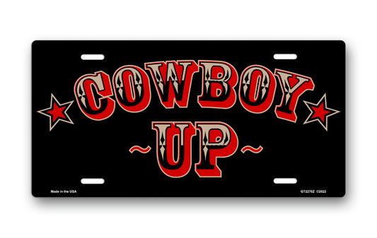 Cowboy Up License Plate