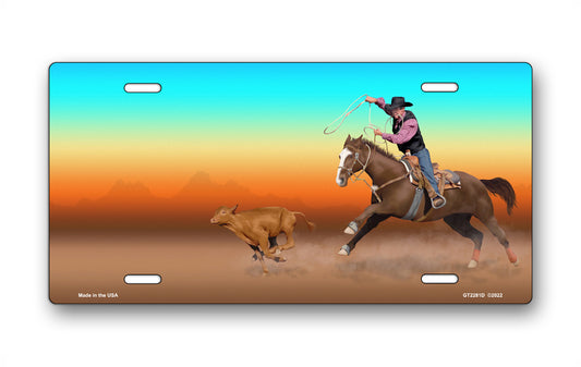 Full Color Cattle Chaser License Plate