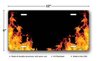 Realistic Flames License Plate