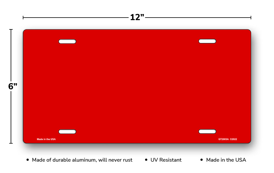 Solid Red License Plate