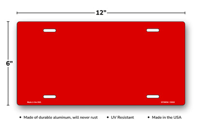Solid Red License Plate