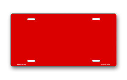 Solid Red License Plate