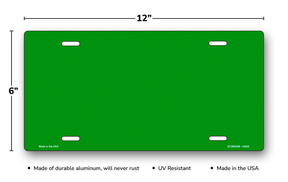 Solid Green License Plate