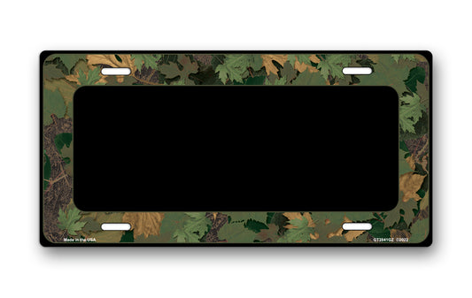 Camo Border on Black License Plate
