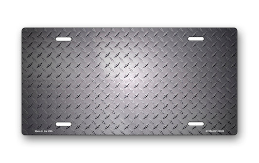 Simulated Diamond Plate License Plate