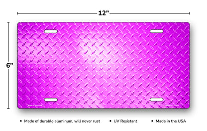 Purple Diamond Plate License Plate