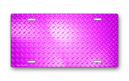 Purple Diamond Plate License Plate