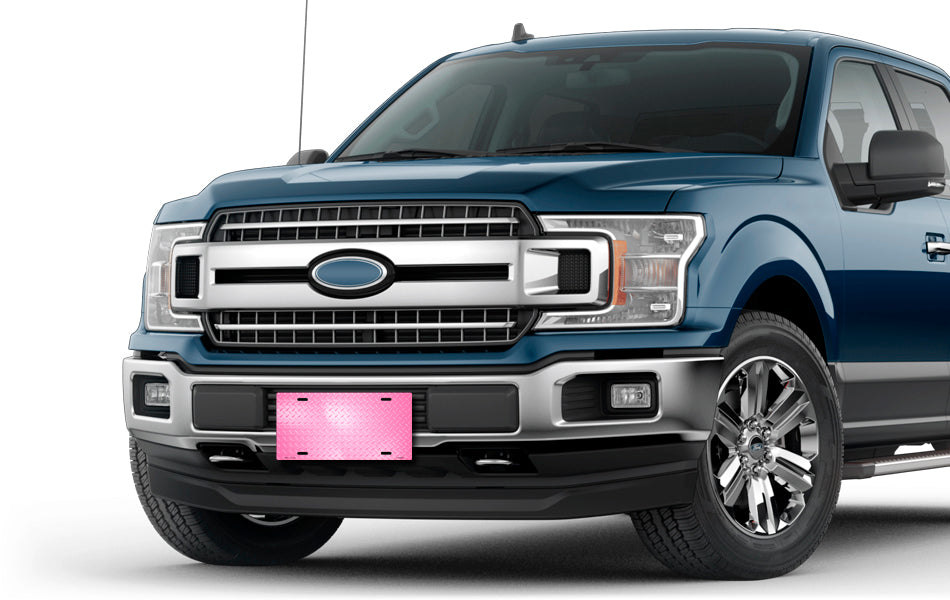 Pink Simulated Diamond Plate License Plate