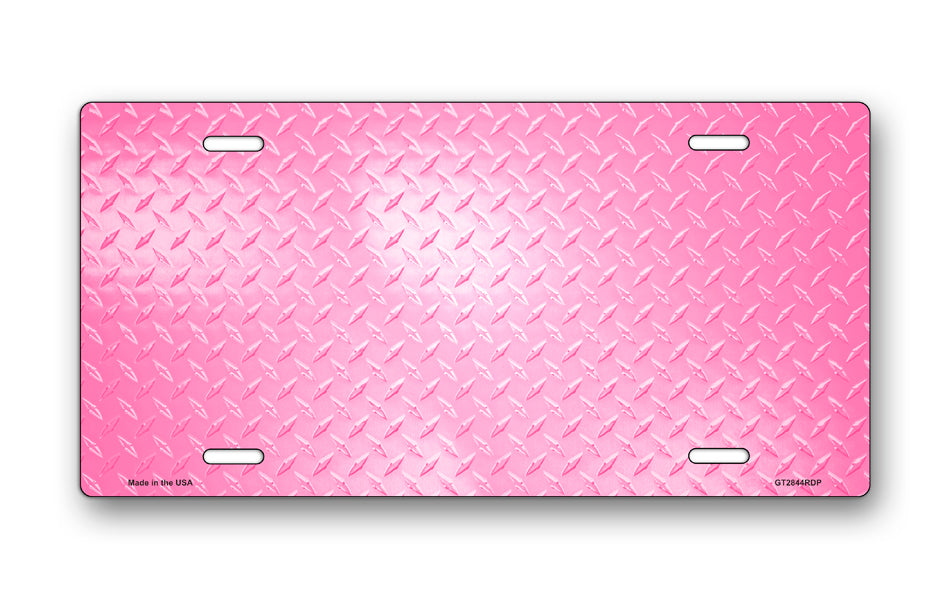 Pink Simulated Diamond Plate License Plate
