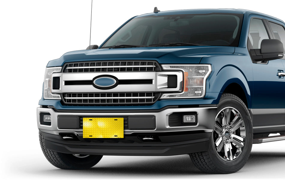 Yellow Simulated Diamond Plate License Plate