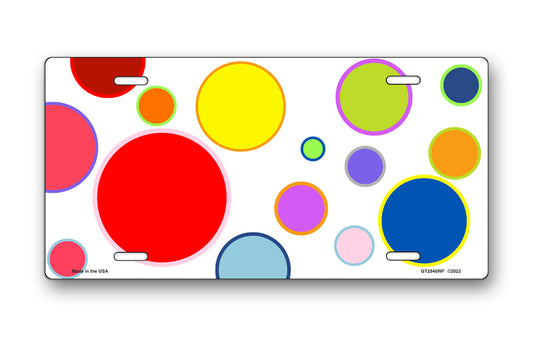 Colorful Polka Dots License Plate