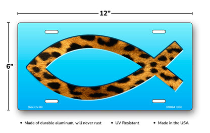 Cheetah Ichthus on Light Blue License Plate