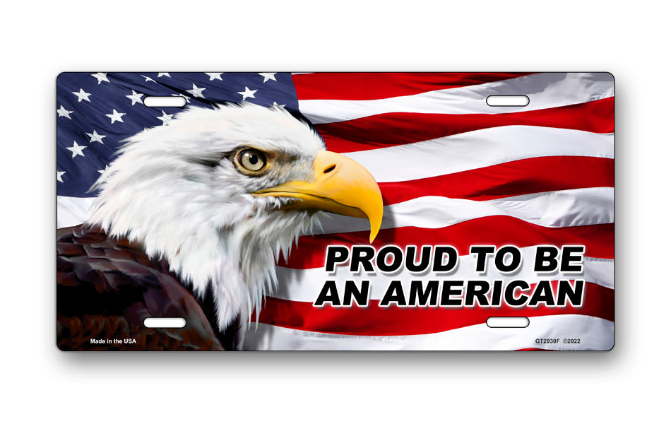 Bald Eagle Proud To Be An American Flag License Plate