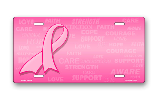 Pink Ribbon License Plate