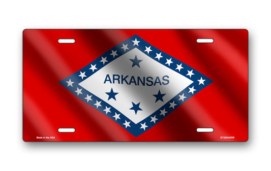 Wavy Arkansas State Flag License Plate