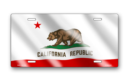 Wavy California State Flag License Plate