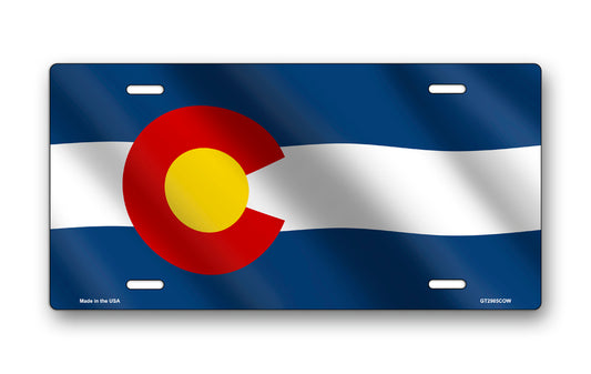 Wavy Colorado State Flag License Plate