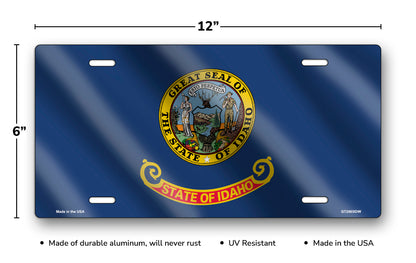 Wavy Idaho State Flag License Plate
