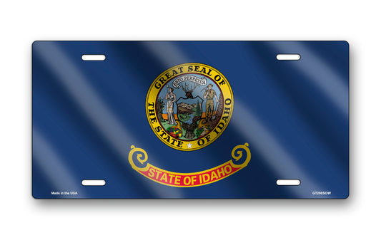 Wavy Idaho State Flag License Plate