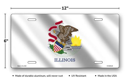Wavy Illinois State Flag License Plate