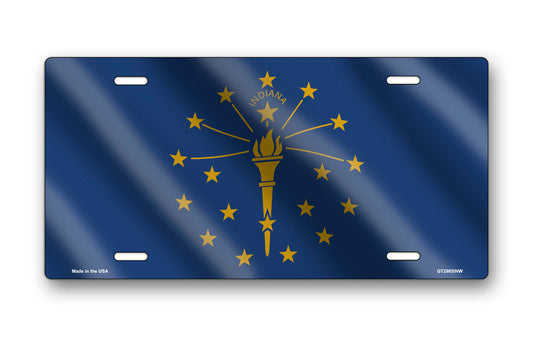 Wavy Indiana State Flag License Plate