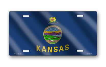 Wavy Kansas State Flag License Plate