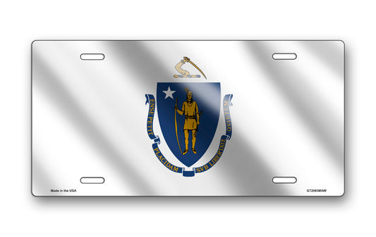 Wavy Massachusetts State Flag License Plate