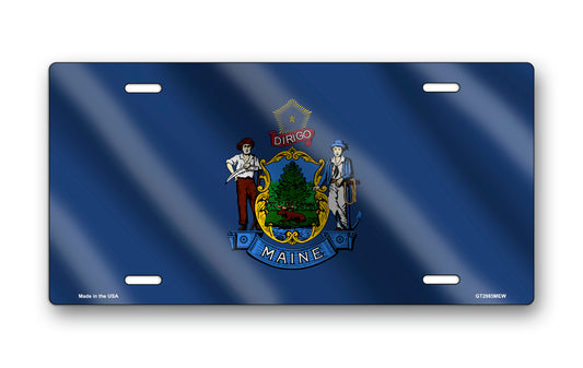 Wavy Maine State Flag License Plate