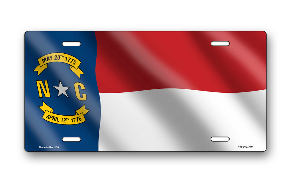 Wavy North Carolina State Flag License Plate