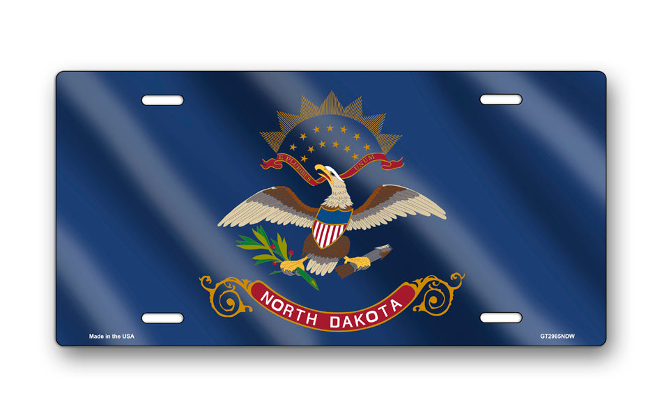 Wavy North Dakota State Flag License Plate