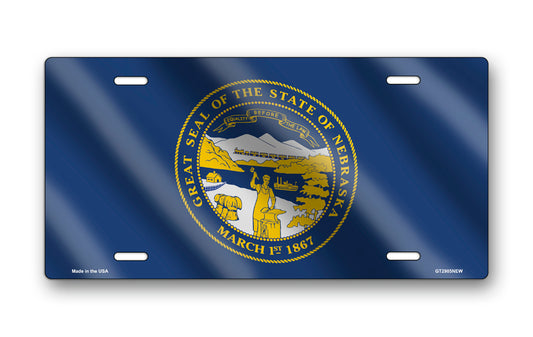 Wavy Nebraska State Flag License Plate