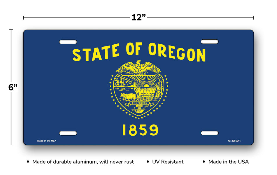 Oregon State Flag License Plate