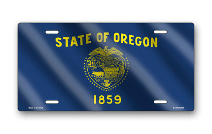 Wavy Oregon State Flag License Plate