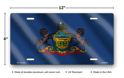 Wavy Pennsylvania State Flag License Plate