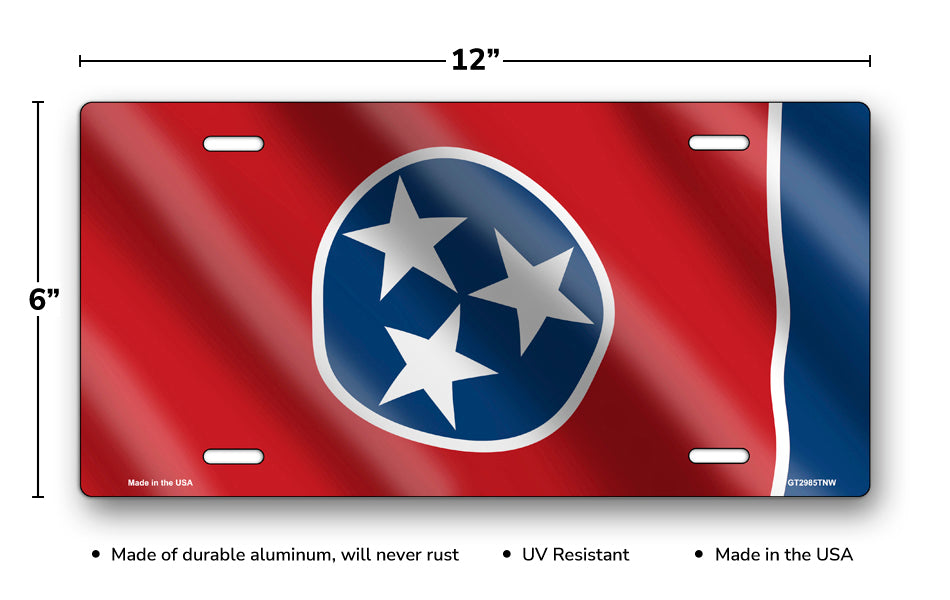 Wavy Tennessee State Flag License Plate