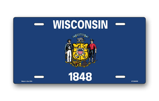 Wisconsin State Flag License Plate