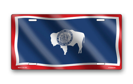 Wavy Wyoming State Flag License Plate