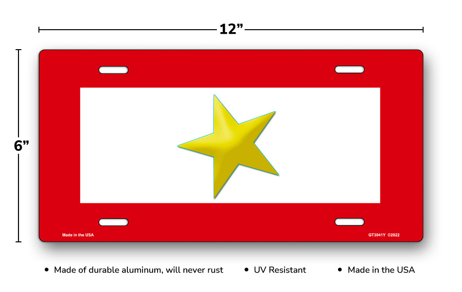 Gold Star Flag License Plate