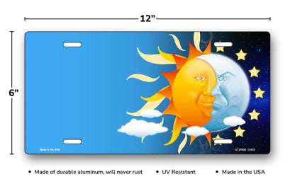 Sun and Moon Offset License Plate