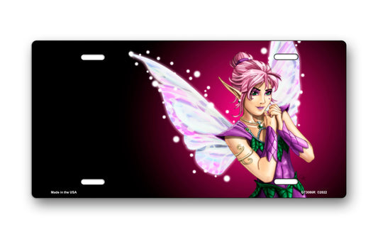 Pink Fairy License Plate