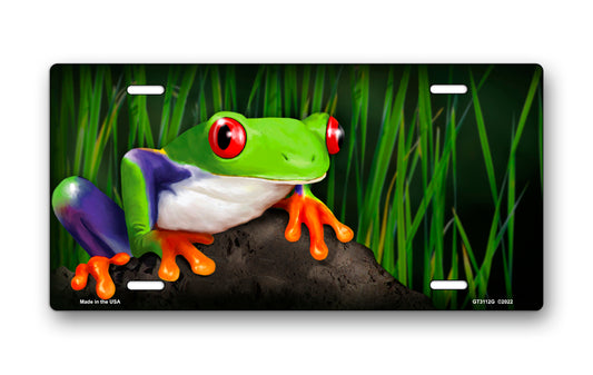 Tree Frog on Stone License Plate