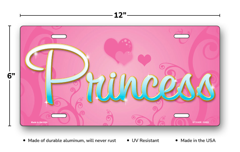 Princess on Pink License Plate
