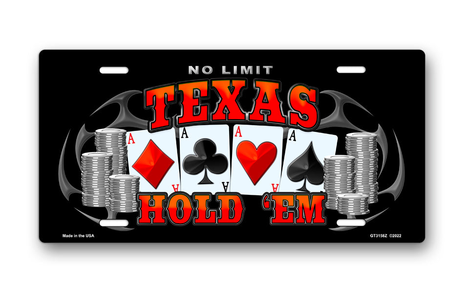 No Limit Texas Hold 'Em on Black License Plate