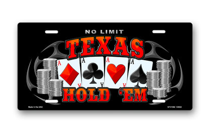 No Limit Texas Hold 'Em on Black License Plate