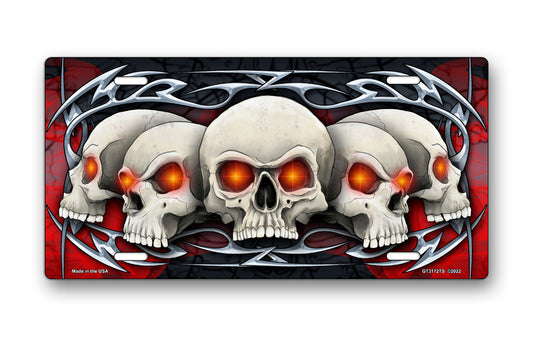 Tribal Skulls License Plate