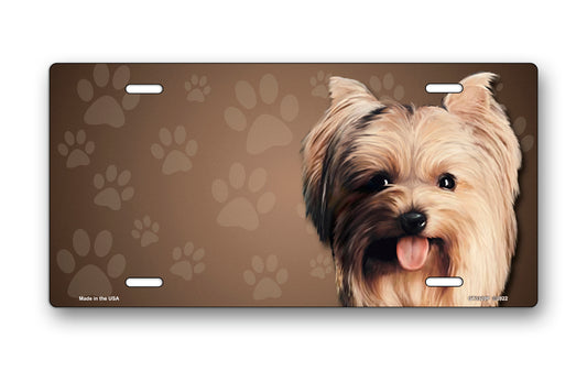 Yorkshire Terrier on Paw Prints License Plate