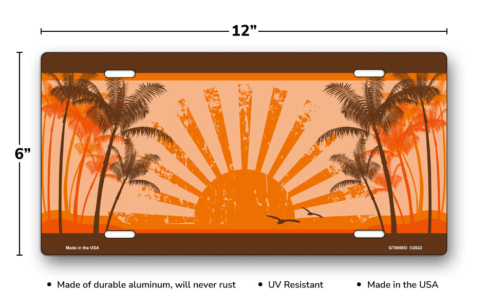 Orange Sunrise Scenic License Plate