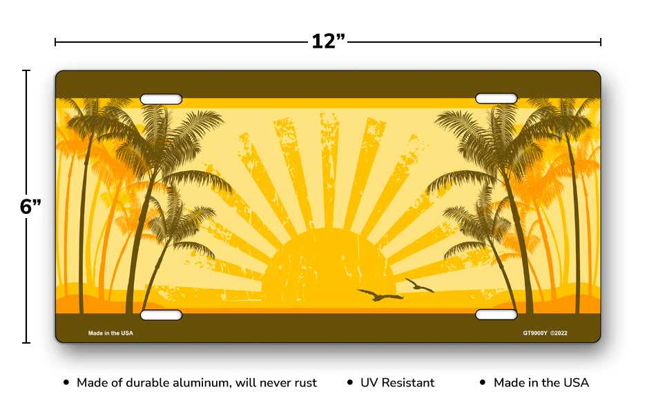 Yellow Sunrise Scenic License Plate