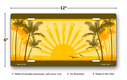 Yellow Sunrise Scenic License Plate