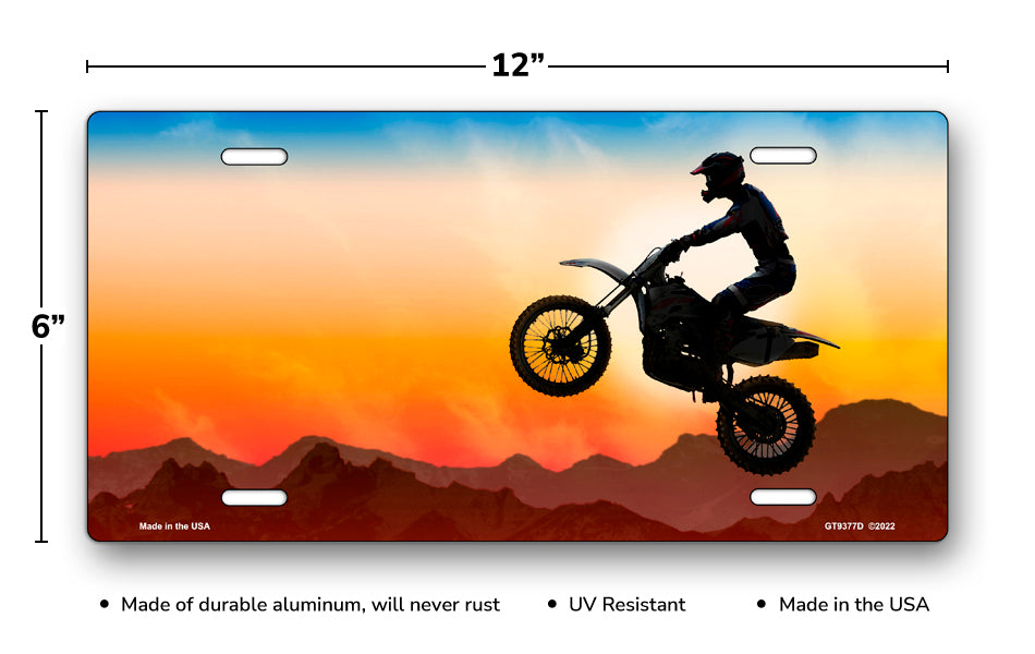 Sunset Dirtbike License Plate